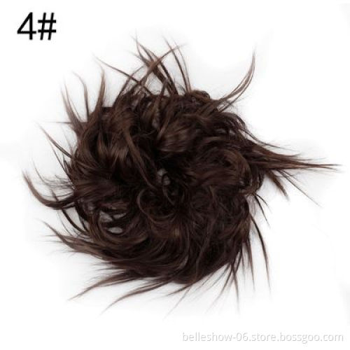 Xin Si Headwear accessories Synthetic curly elastic rubber band bun messy bun  wig bun
